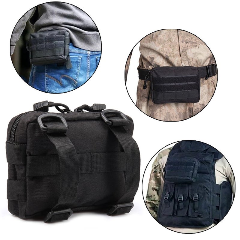 Novemkada MOLLE Pouches - 2 Pack Tactical Compact Water-Resistant Utility Gadget Gear EDC Pouch(Pack of 2 Green) - Image 5
